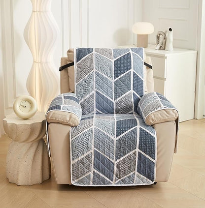 Printed Quilted Recliner Sofa Cover Furniture Protector