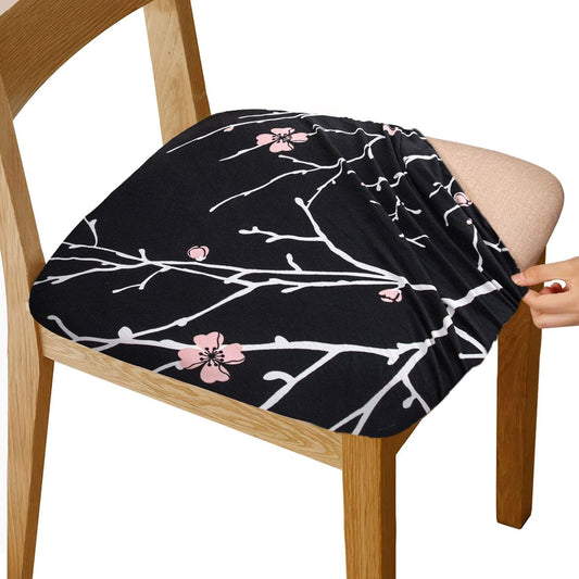 Chair Seat Covers Stretch Chair Covers (Branch Black)