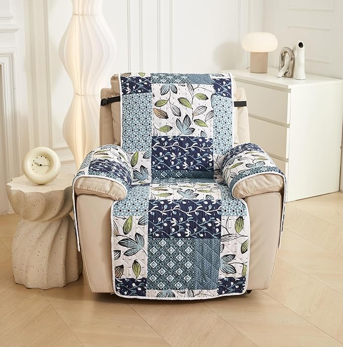 Printed Quilted Recliner Sofa Cover Furniture Protector