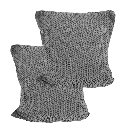 Polar Fleece Fabric Cushion Cover With Zipper (45 x 45 cm) (Grey)