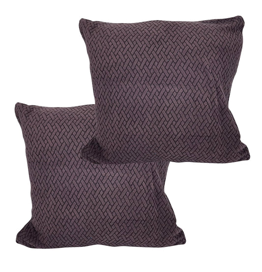 Polar Fleece Fabric Cushion Cover With Zipper (45 x 45 cm) (Dark Brown)