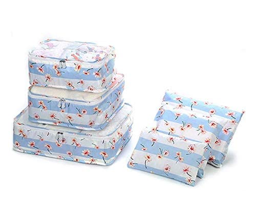 Travel Storage Printed Clothes Packing Cubes bags (6 Pcs/1 Set)