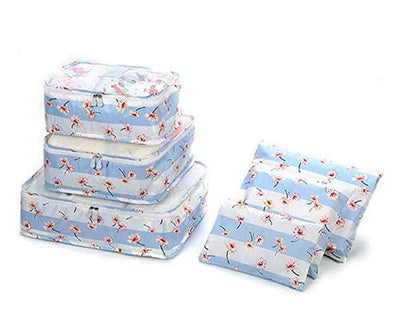 Travel Storage Printed Clothes Packing Cubes bags (6 Pcs/1 Set)