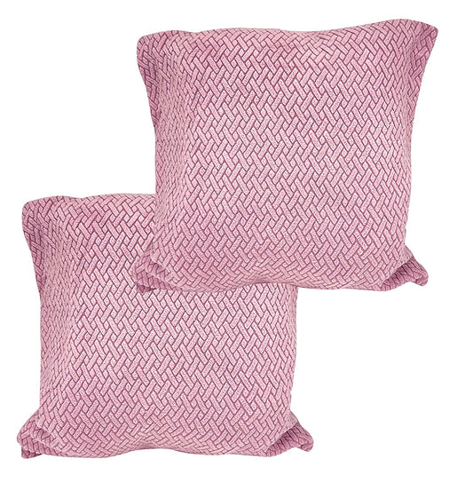 Polar Fleece Fabric Cushion Cover With Zipper (45 x 45 cm) (Pink)