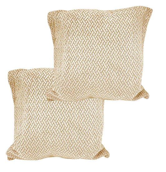 Polar Fleece Fabric Cushion Cover With Zipper (45 x 45 cm) (Cream)