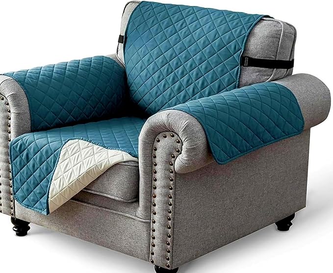 Reversible Sofa/Couch Covers 280 GSM (CYAN/IVORY)