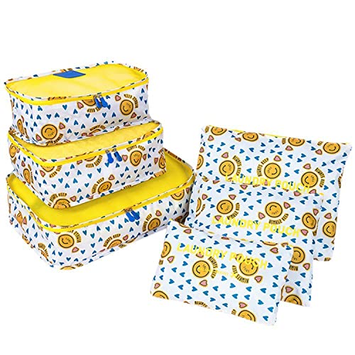 Travel Storage Printed Clothes Packing Cubes bags (6 Pcs/1 Set)