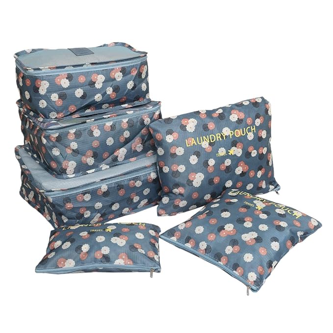 Travel Storage Printed Clothes Packing Cubes bags (6 Pcs/1 Set)