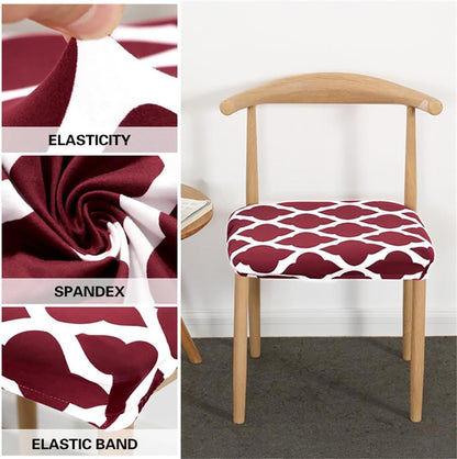 Chair Seat Covers Stretch Chair Covers (Maroon Diamond)