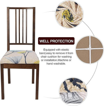 Elastic Chair Seat Covers Stretch Chair Covers ( Beige Dandelion)