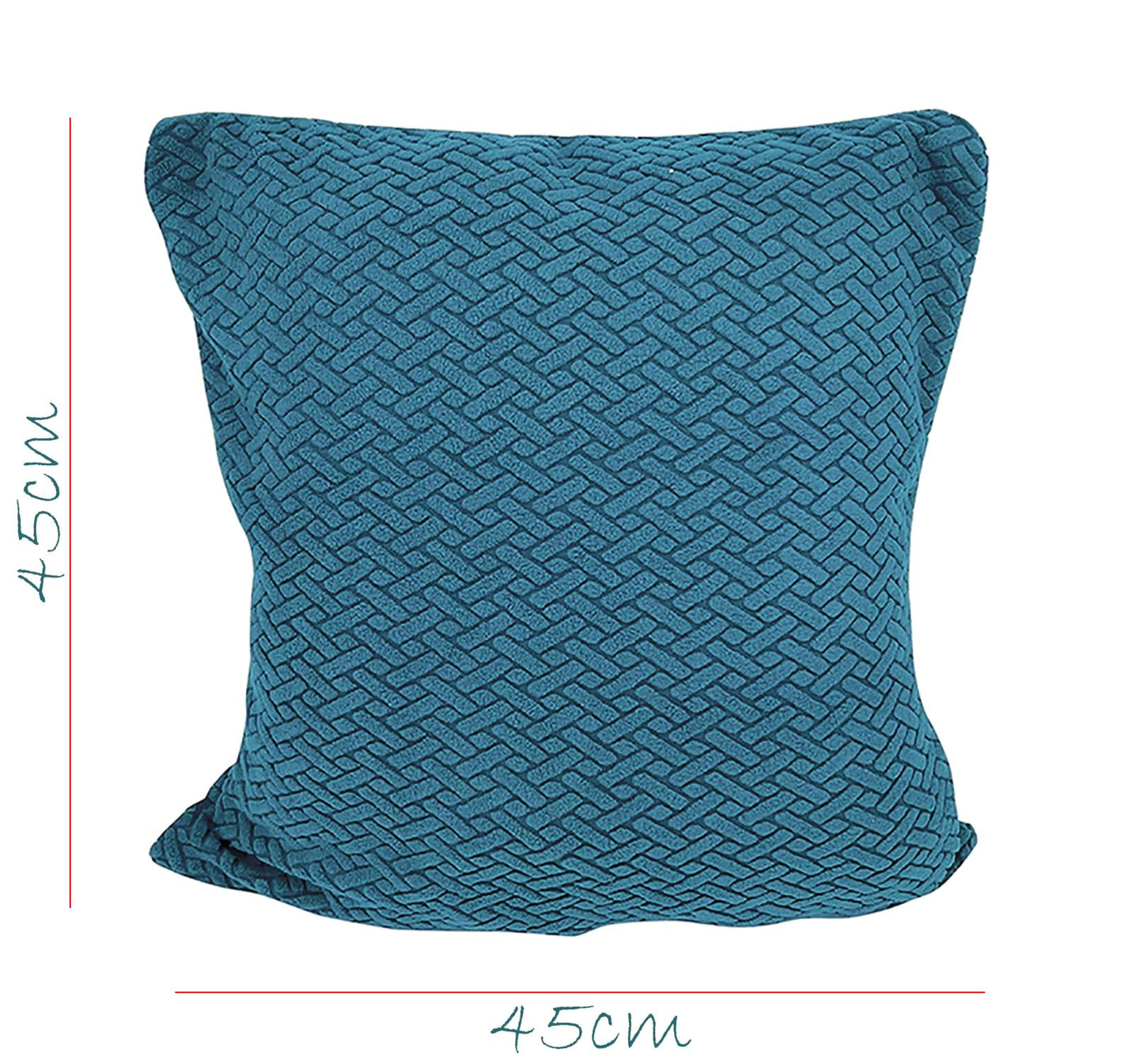 Polar Fleece Fabric Cushion Cover With Zipper (45 x 45 cm) (Teal)