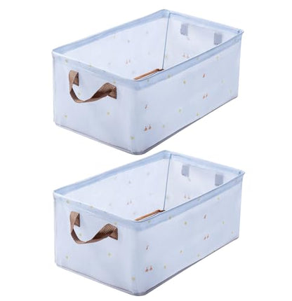 Store Wardrobe Organizer For Clothes With Metal Fram Foldable Storage Box (Blue Duck)