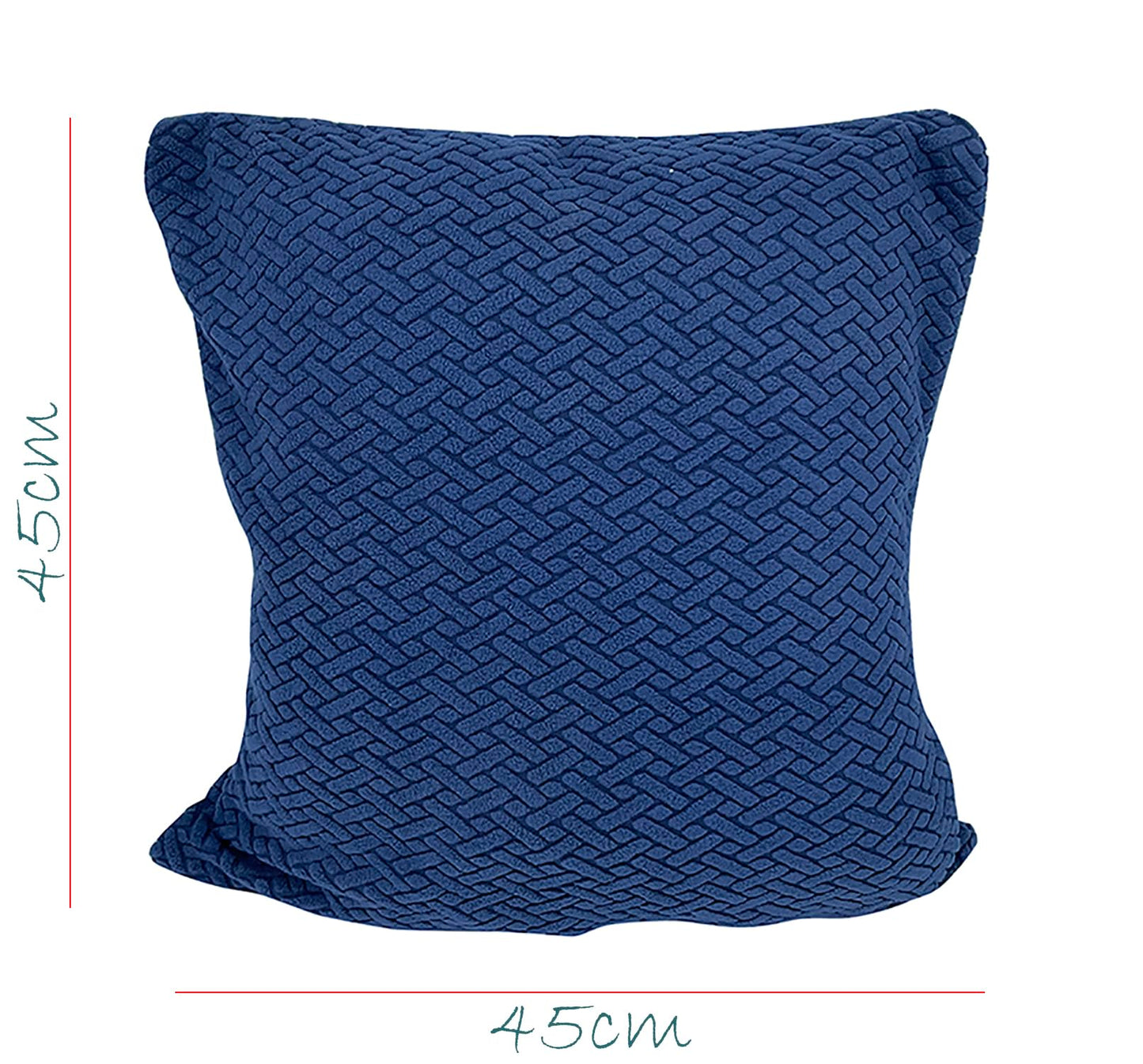 Polar Fleece Fabric Cushion Cover With Zipper (45 x 45 cm) (Navy Blue)