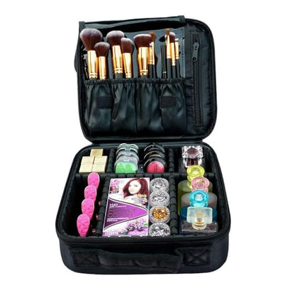 Cosmetic Storage Case with Adjustable Compartment (Lama Green)