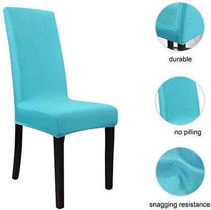 Chair Cover Stretch Removable Washable Short Dining Chair Cover (Sky Blue)