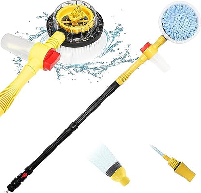 Auto Rotating Retractable Car Wash Brush, (Yellow)