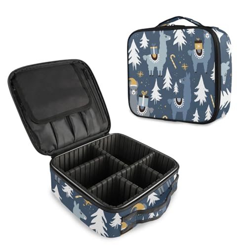 Makeup Cosmetic Storage Case with Adjustable Compartment (Lama Midnight)