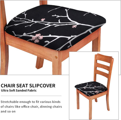 Chair Seat Covers Stretch Chair Covers (Branch Black)