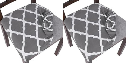 Elastic Chair Seat Covers Stretch Chair Covers (Grey Diamond)