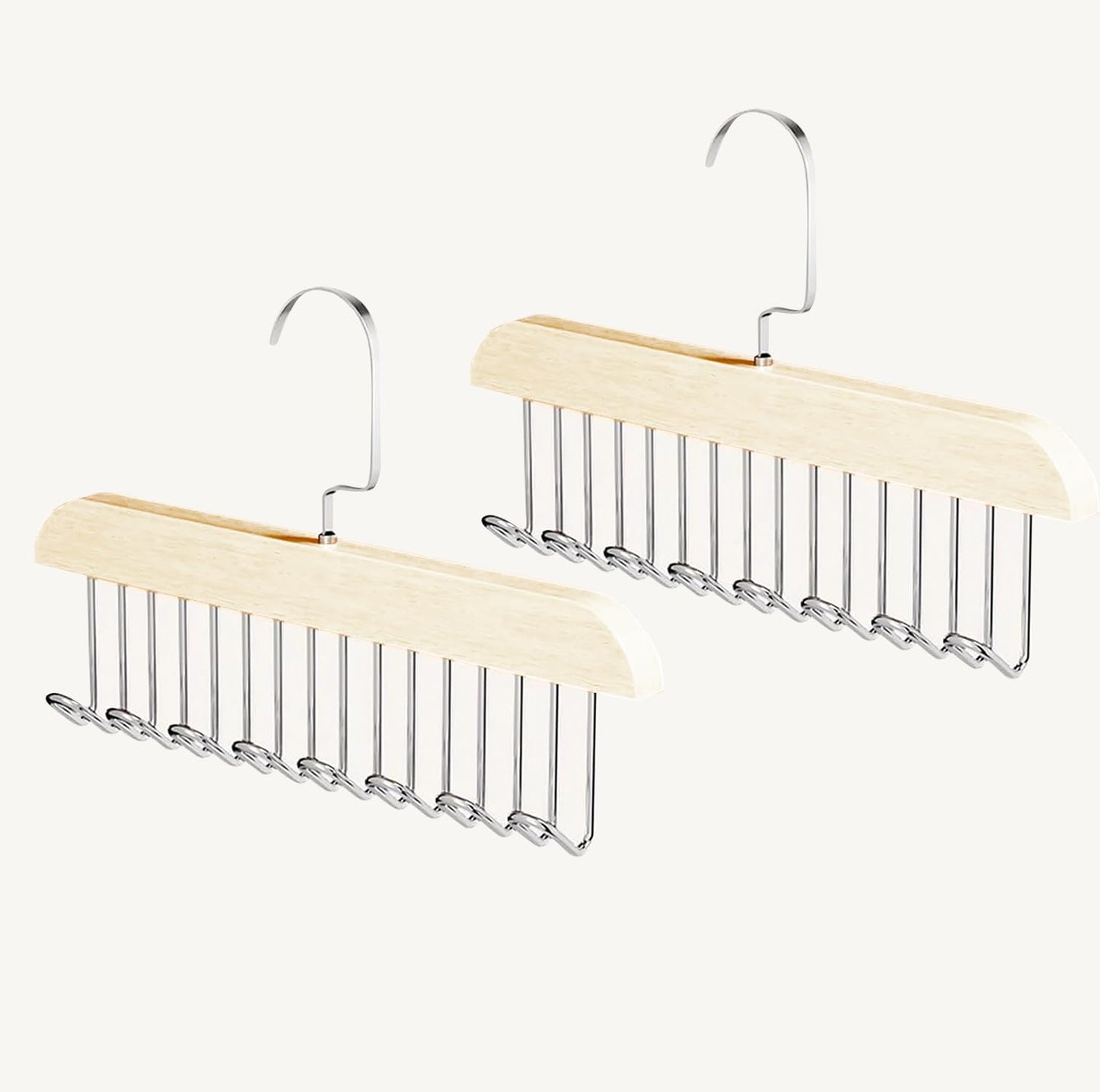 Multifunctional Non-Slip Storage Hangers with 8 Hooks (Cream)