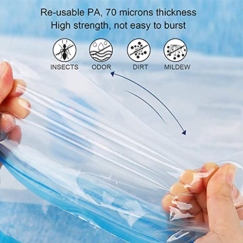 Vacuum Storage Reusable Ziplock Bags with Hand Pump for Travel (PACK OF 10)