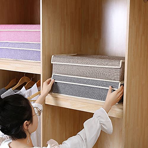 Innerwear Organizer 16+1 Compartment  Foldable Fabric Storage Box(44 x 28 x 12 cm Linen Grey Cream)