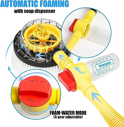 Auto Rotating Retractable Car Wash Brush, (Yellow)