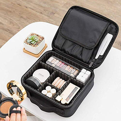 Makeup Cosmetic Storage Case with Adjustable Compartment (Dancing Teddy White)