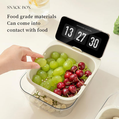 Double-Layer Snack & Fruit Tray with Phone Holder