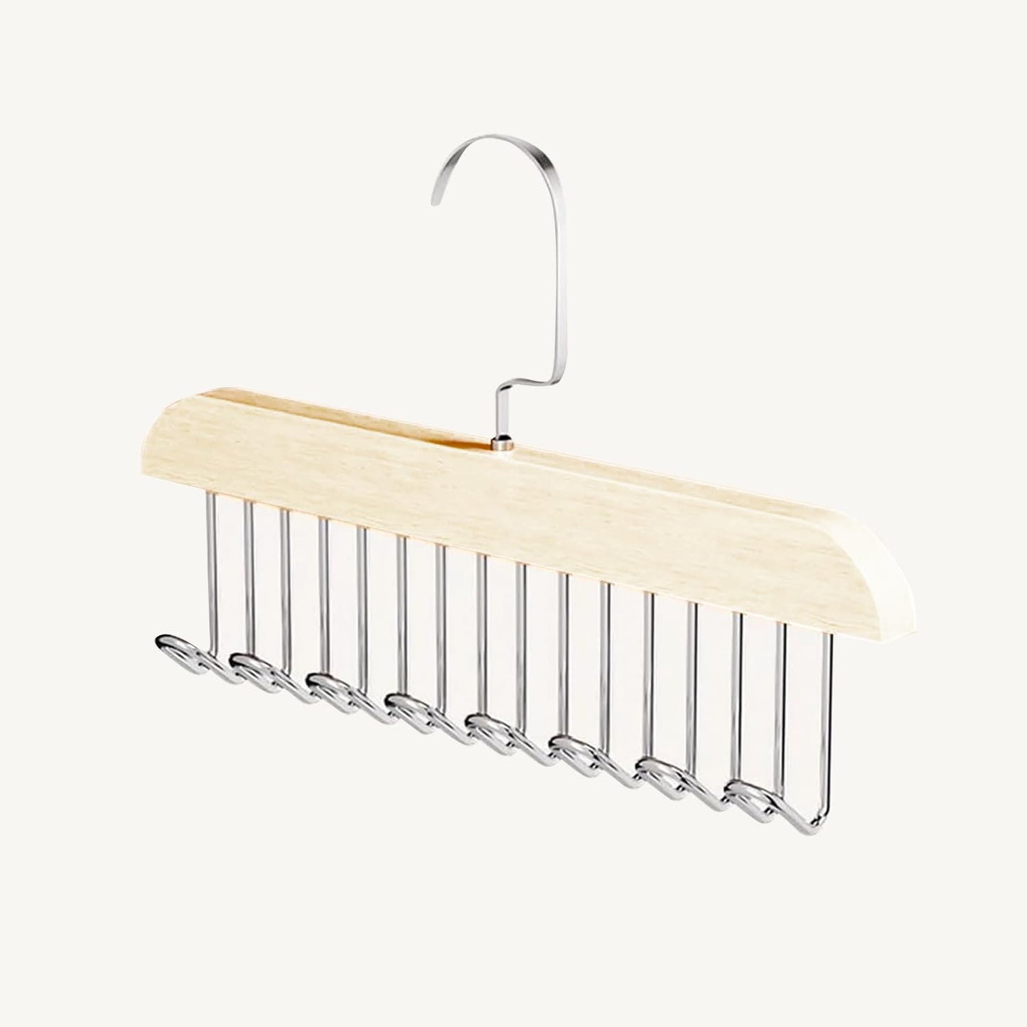 Multifunctional Non-Slip Storage Hangers with 8 Hooks (Cream)