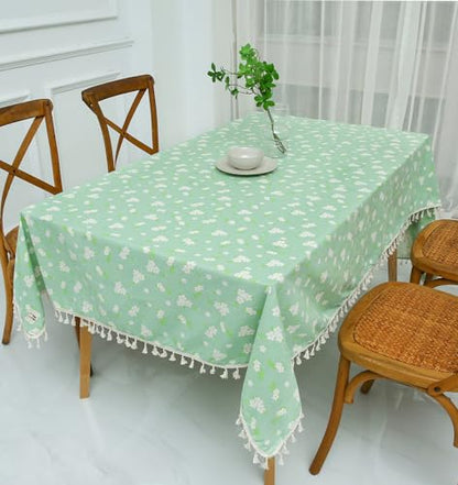 Rectangle Printed Tablecloth Cotton Linen Table Cloth Dust-Proof Table Cover (183x137 cm)