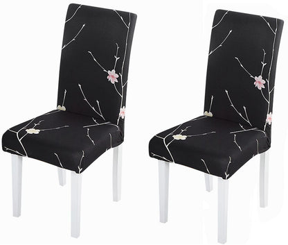 Printed Chair Cover-Branch Black Flower