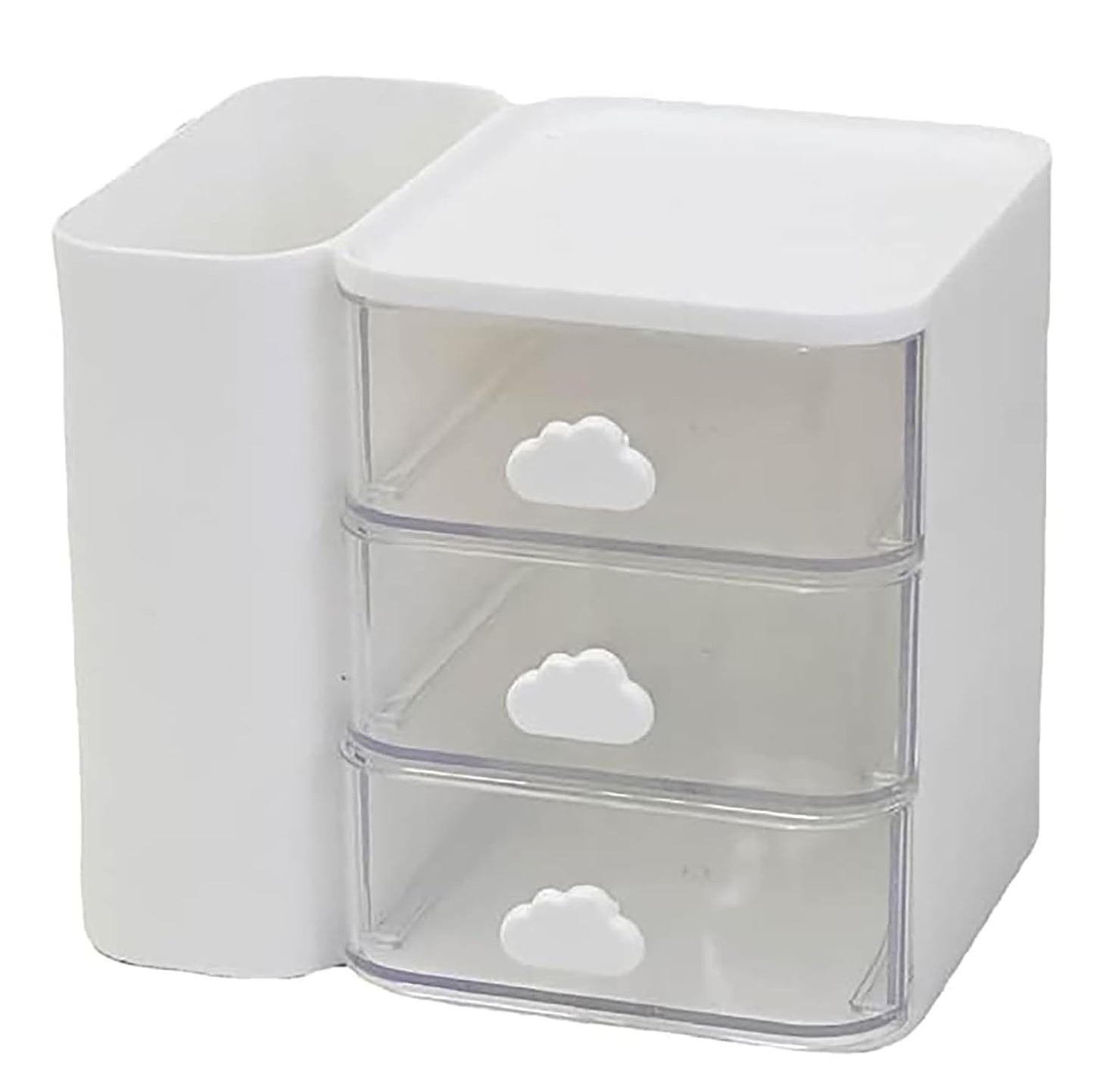 3 Tier with 1 Holder Transparent  Multi-Layer Small Storage Box