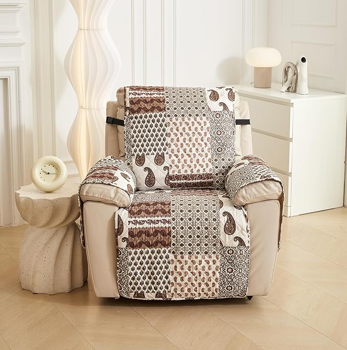 Printed Quilted Recliner Sofa Cover Furniture Protector