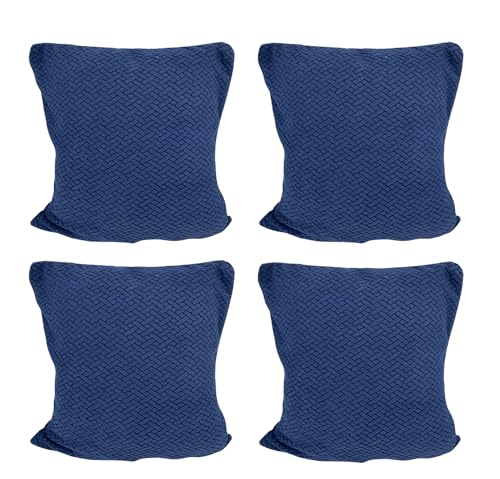 Polar Fleece Fabric Cushion Cover With Zipper (45 x 45 cm) (Navy Blue)