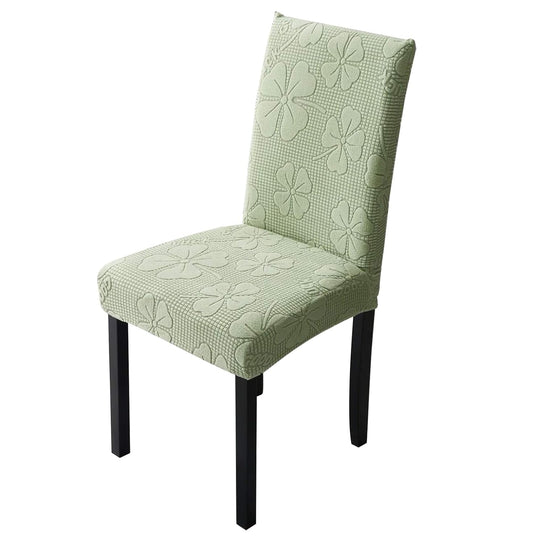 Elastic Jacquard Chair Cover (Flower Green)