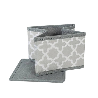 Storage Box Set of 3 Closet Dresser Drawer Organizer Cube Basket Bins (Grey Lantern)