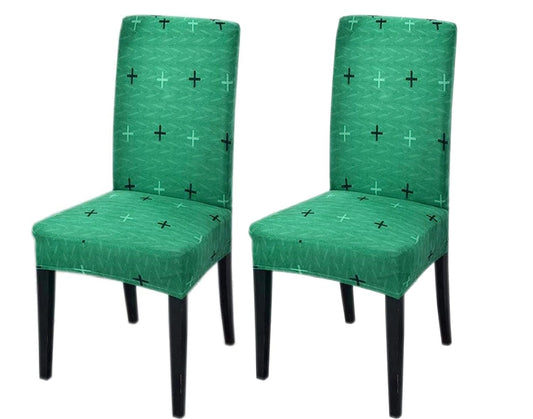 Printed Chair Cover- Green Plus