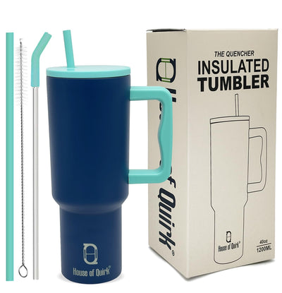 Stainless Steel Vacuum Insulated Tumbler with Straw and Lid & Handle - (1200 ML)