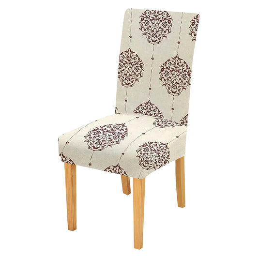 Elastic Chair Cover-Cream Brocade