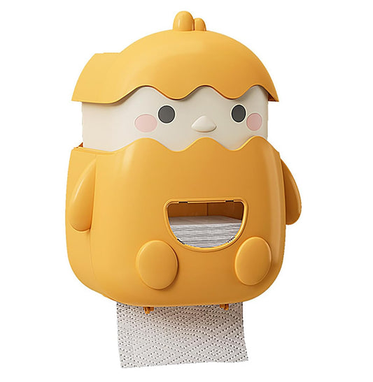 Cartoon Toilet Paper Holder Wall-Mounted Paper Box (Yellow)