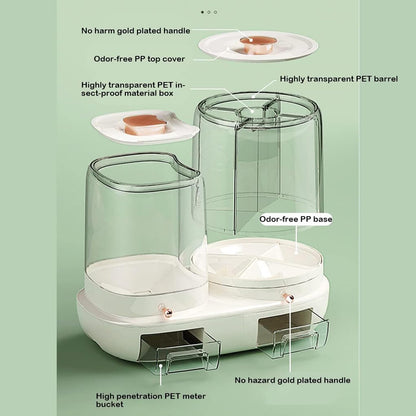 Food Grain Storage Container Large Capacity 6-Grid Rice Dispenser Box (DESIGN A - GREEN)