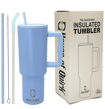 Stainless Steel Vacuum Insulated Tumbler with Straw and Lid & Handle - (1200 ML)