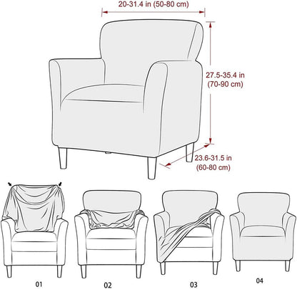 Armchair Slipcover Printed Chair Covers with Arms Stretch Club Chair Slipcover