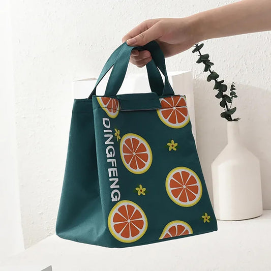 Insulated Lunch Bag (Oranges Green)