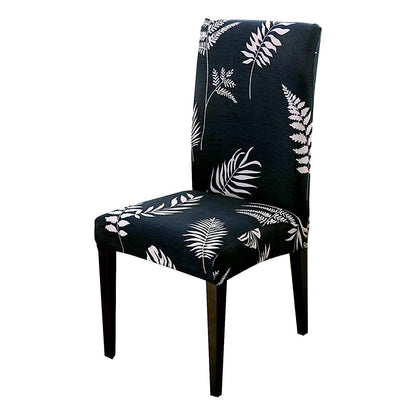 Printed Chair Cover-(Dark Blue Petals)