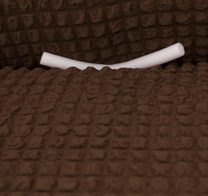 Bubble Frill Couch Cover-Coffee