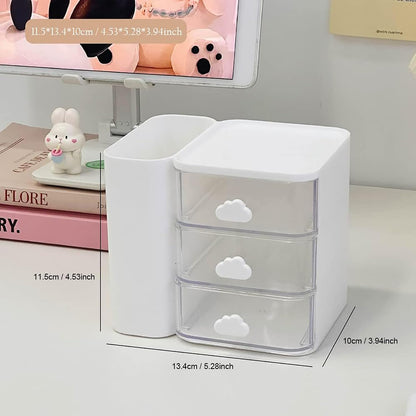 3 Tier with 1 Holder Transparent  Multi-Layer Small Storage Box