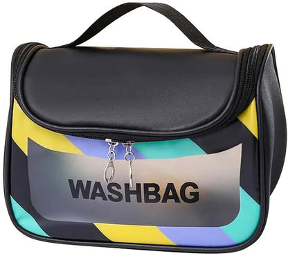 Travel Toiletry Bag for Women, Waterproof Cosmetic Wash Bag with Handy Handle - Black