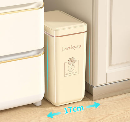 Hanging Kitchen Trash Can With Lid Hanging Wall Storage Bucket (11 Litre Beige)